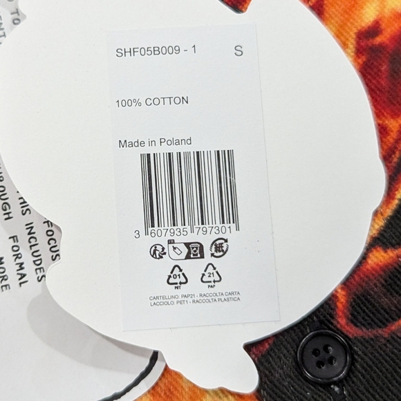 Mens Sky High Farm Workwear "World is Burning" Button Up Shirt Small - Picture 6 of 6